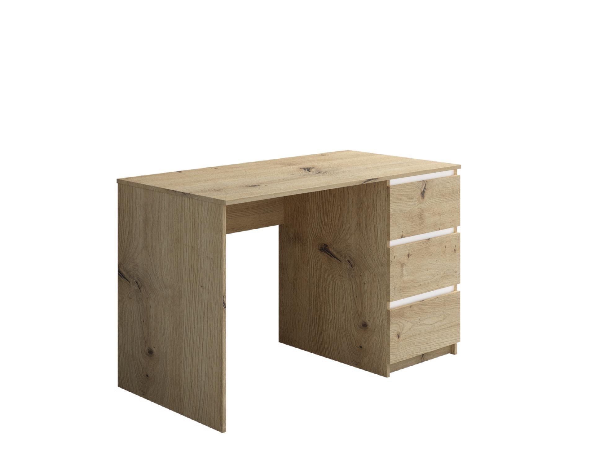 Письмовий стіл Kade-1 3 шухляди 110х60х75 см Дуб Артізан/Білий (Kade111060DABP)