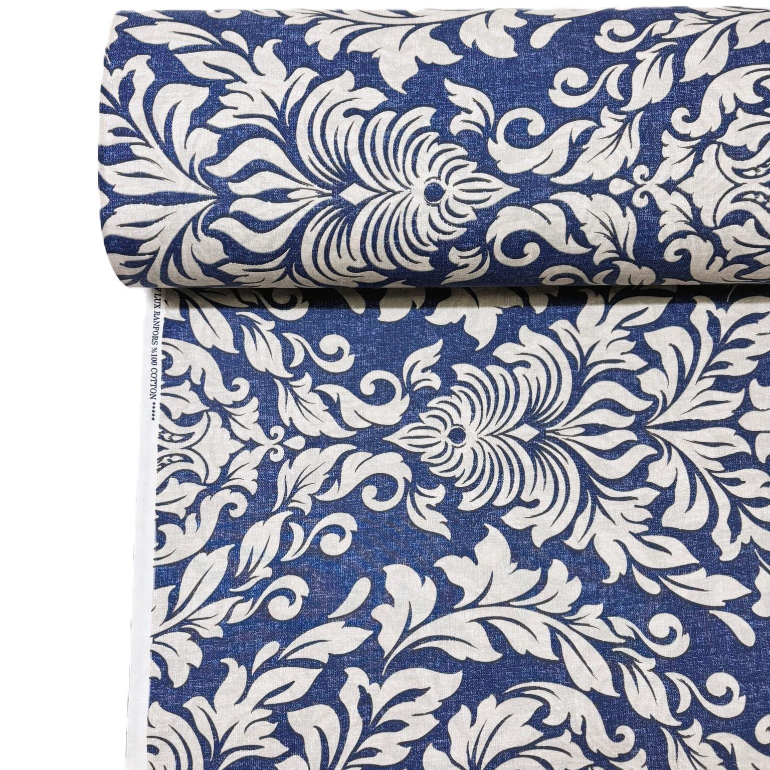 Ткань для постельного белья ранфорс дамаск 240 см Голубой (4846/01 03081)