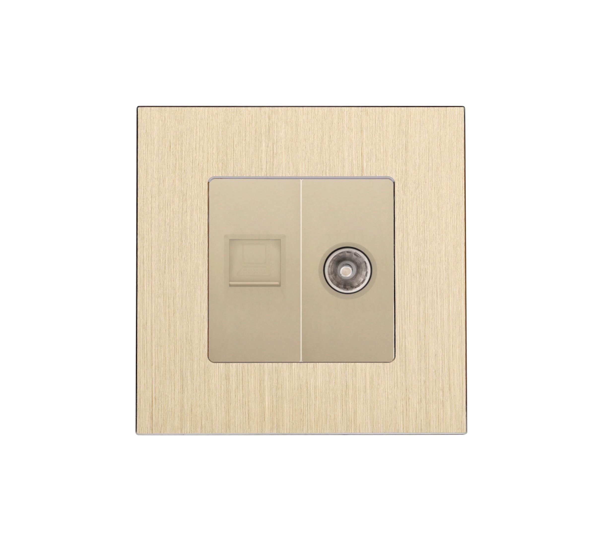 Розетка компьютерная WALLPAD RJ-45/ТВ алюминиевая рамка Золотой (WP-CAT6PTY-GD)