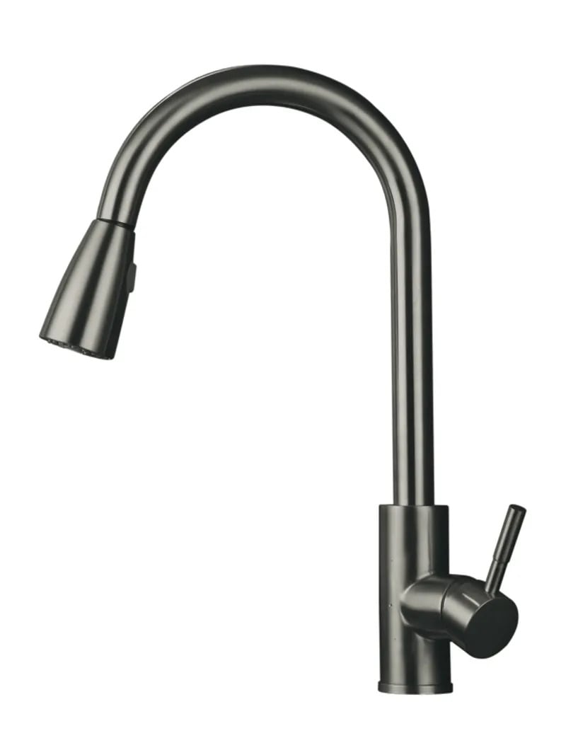Змішувач для кухні MIXXUS SUS-014-B Graphite з висувною лійкою з нержавіючої сталі (MI6564)