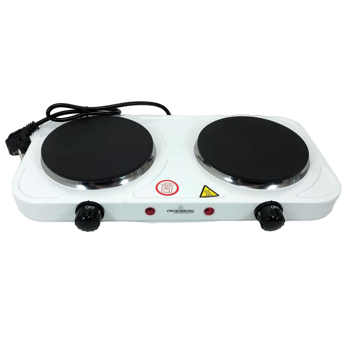Плита настольная дисковая Crownberg CB-3746 2000 Вт двухконфорочная (ws52889)