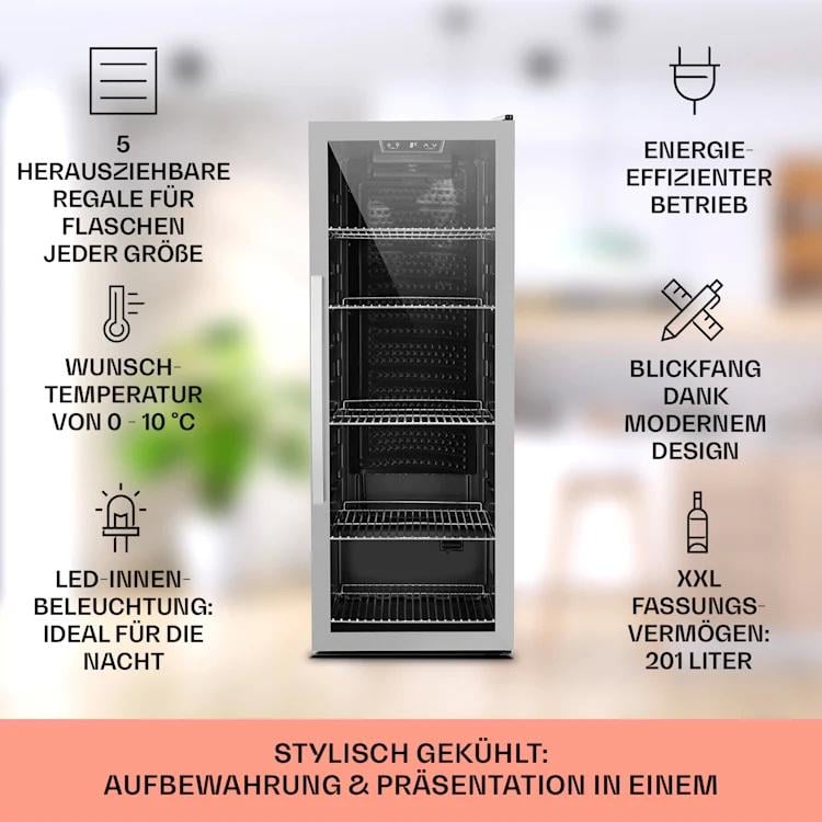 Холодильник для напитков Klarstein Beersafe 6XL со стеклянной дверью 201 л (10031930) - фото 2 Холодильник для напитков Klarstein Beersafe 6XL со стеклянной дверью 201 л (10031930) - фото 2