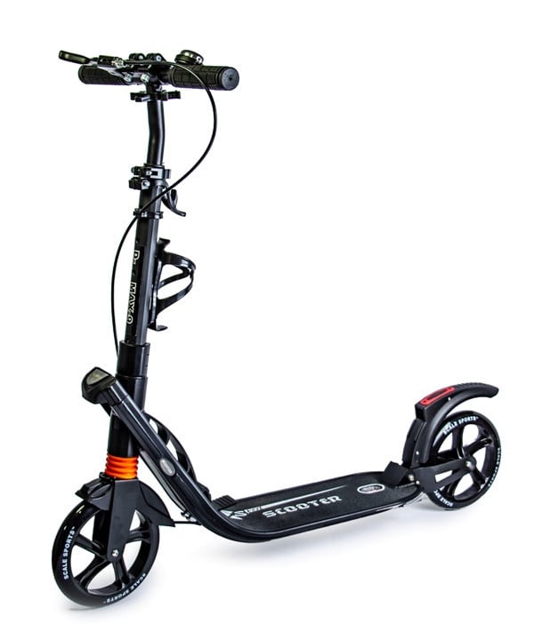 Самокат складной Scale Sports D-MAX 9 с ручным тормозом и аммортизаторами Черный