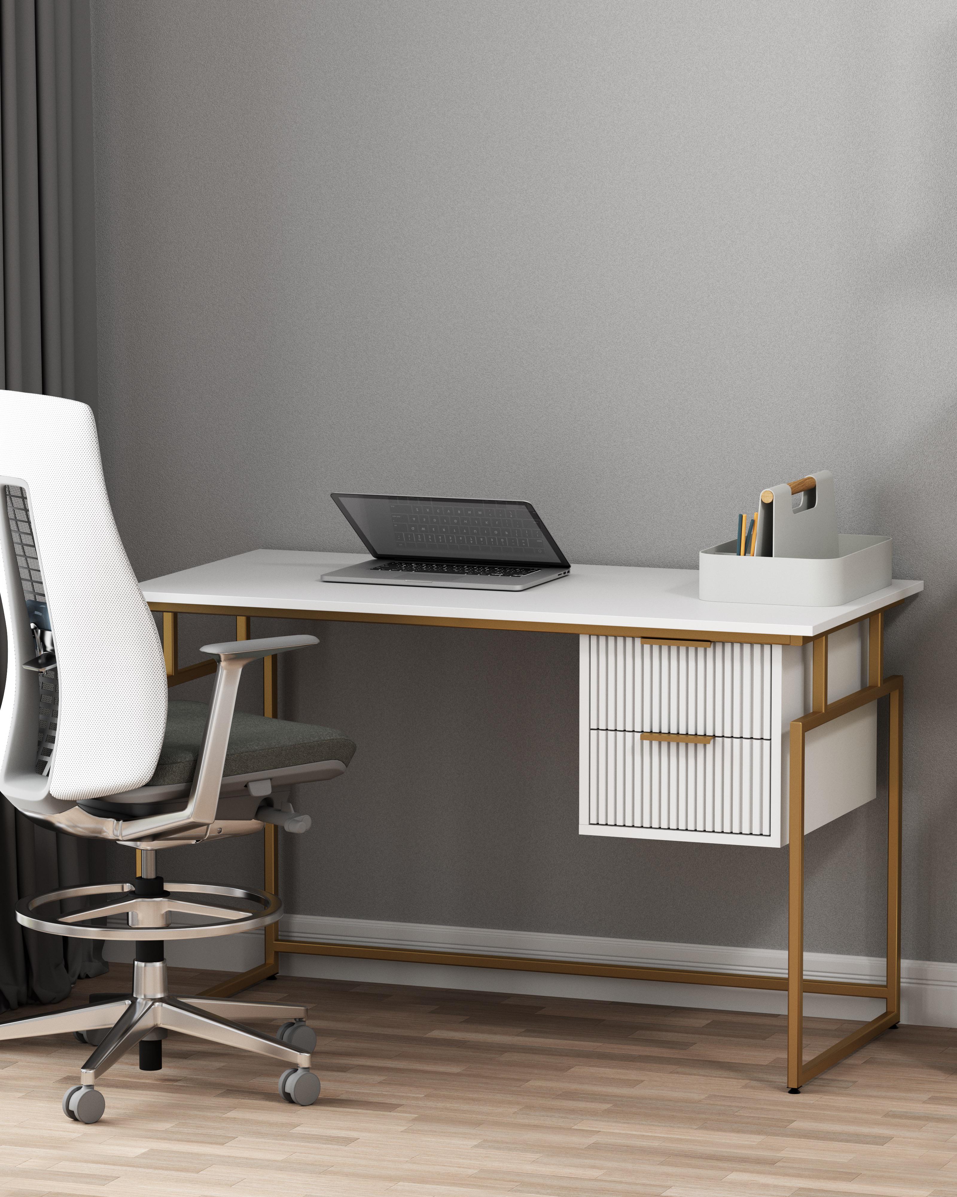 Стол рабочий из металла и массива дуба RS14-MD 750х1200х600 мм