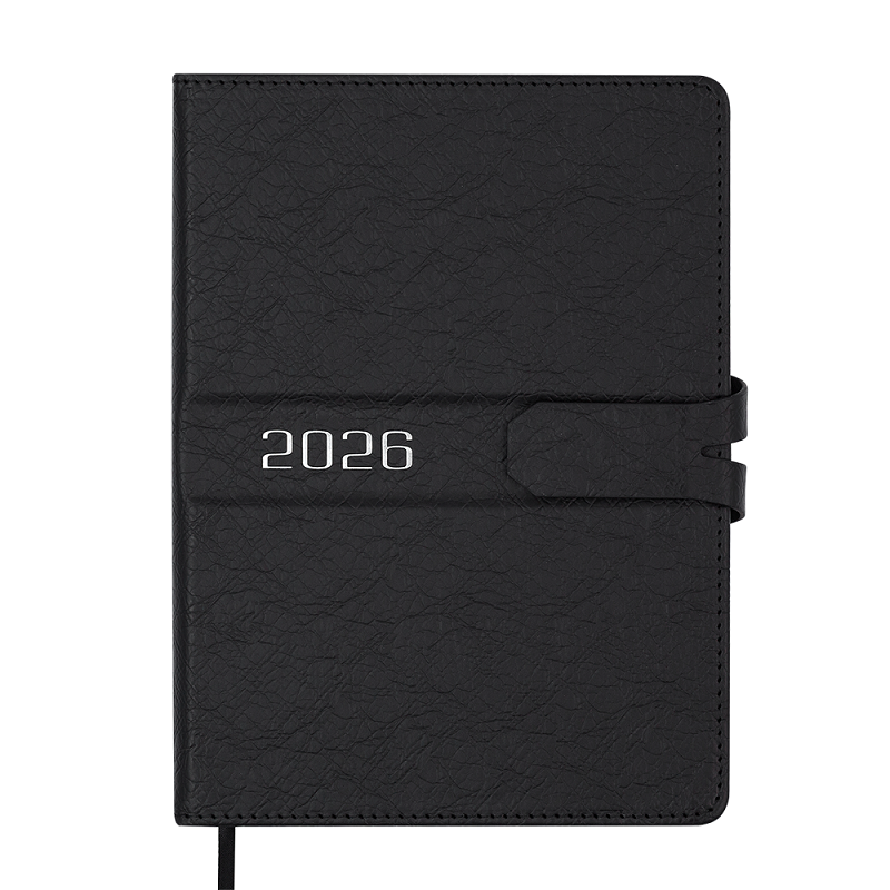 Дневник датированный на 2026 р. BELLE A5 искусственная кожа/поролон Черный (BM.21103-01)