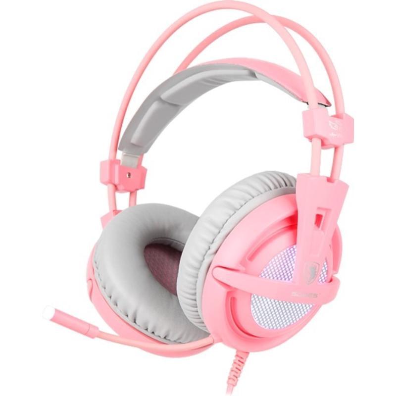 Гарнитура проводная Sades A6 7.1 USB 2,2 м Pink (saa6pku)
