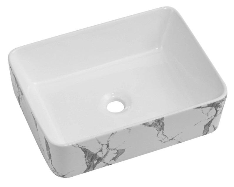 Раковина накладная прямоугольная Qtap Tern с донным клапаном Marble (QT17116069MR) Раковина накладная прямоугольная Qtap Tern с донным клапаном Marble (QT17116069MR)