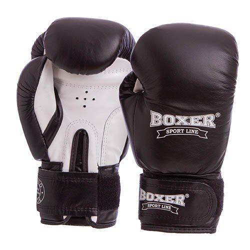 Перчатки боксерские Boxer 2023 12 oz Черно-белый (37429428)