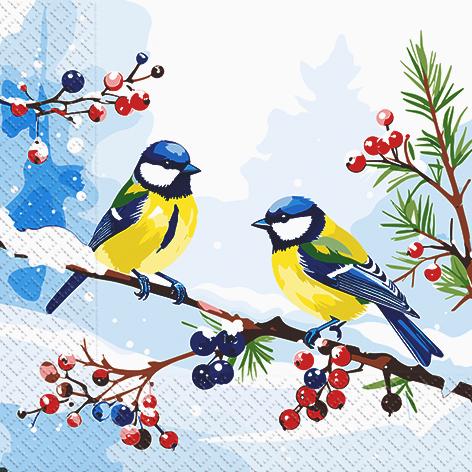 Серветки паперові новорічні Марго Синички 18 шт. (29831290)