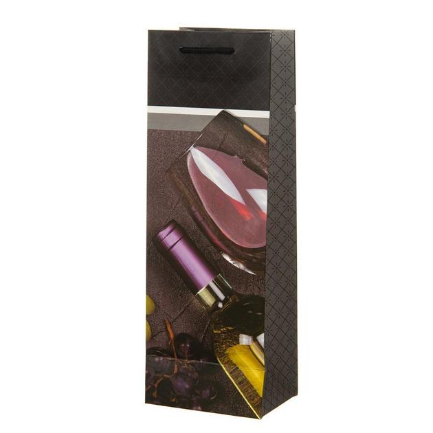 Пакет подарочный бумажный под бутылку Wine time 36х13х8 см (R95560)