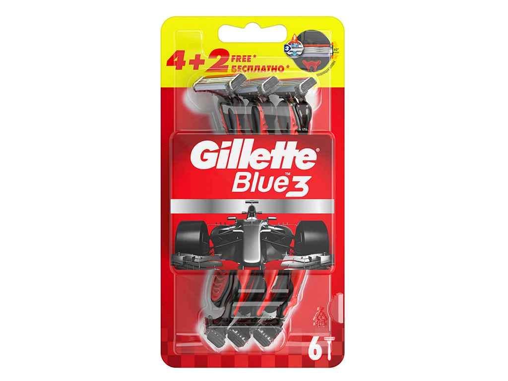 Бритвы одноразовые GILLETTE Blue 3 Red 6 шт. (81142)