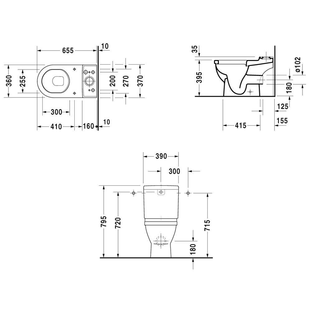 Унитаз-компакт напольный DURAVIT Starck3 0126090000 без бачка без сиденья (113102) - фото 2