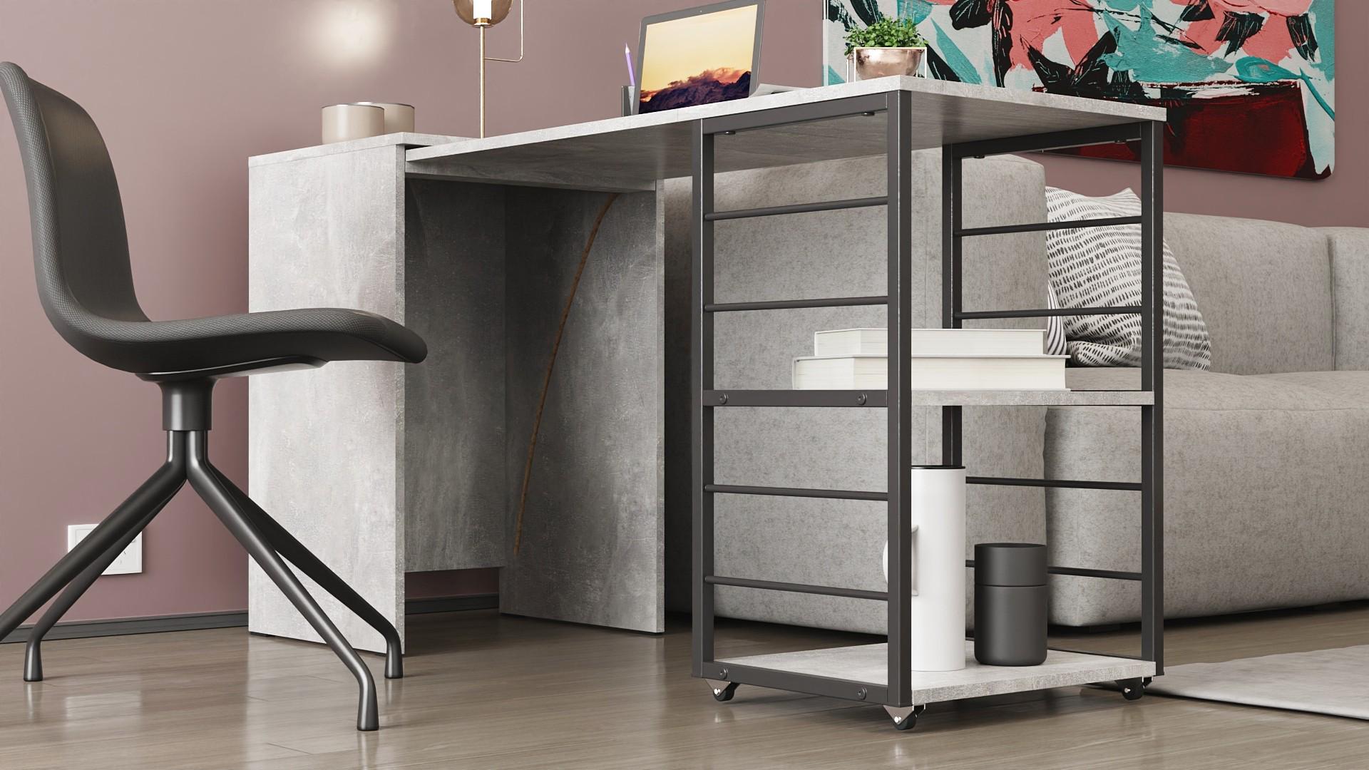 Стол-тумба трансформер Ferrum-decor Смарт 2/1 металл/ДСП 16 мм 750x1450x500 мм Черный/Белый (FRD-105095) - фото 4 Стол-тумба трансформер Ferrum-decor Смарт 2/1 металл/ДСП 16 мм 750x1450x500 мм Черный/Белый (FRD-105095) - фото 4