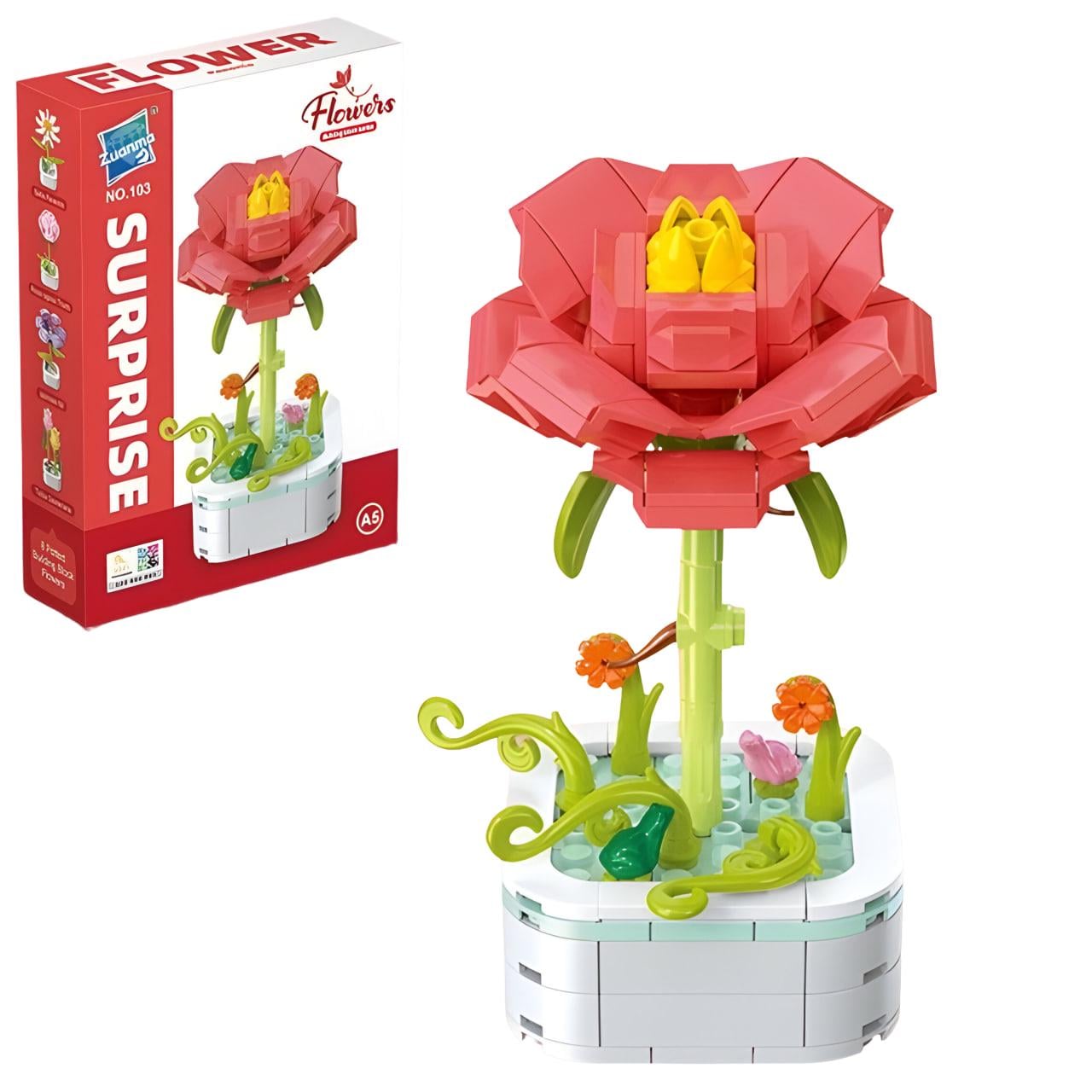 Конструктор детский Flowers Ранункулюс на 118 дет. (25-105)