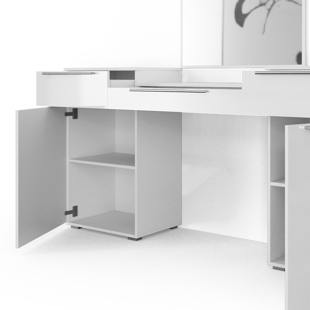 Туалетний столик Vicco Lilli з лавкою 190x90 Білий глянець - фото 6 Туалетний столик Vicco Lilli з лавкою 190x90 Білий глянець - фото 6