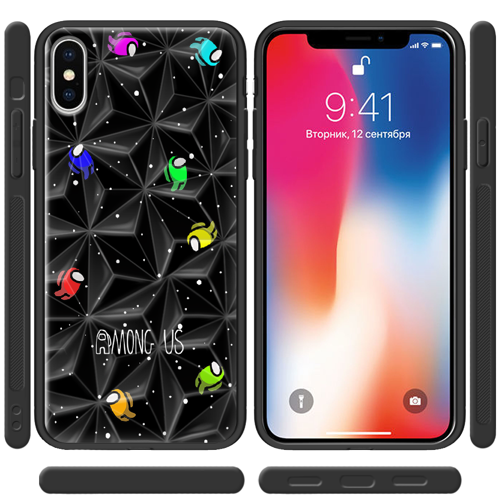 Чехол Boxface iPhone XS Max Among Us Invisible Черный силикон с призмой (35321-bk76-37858) - фото 2