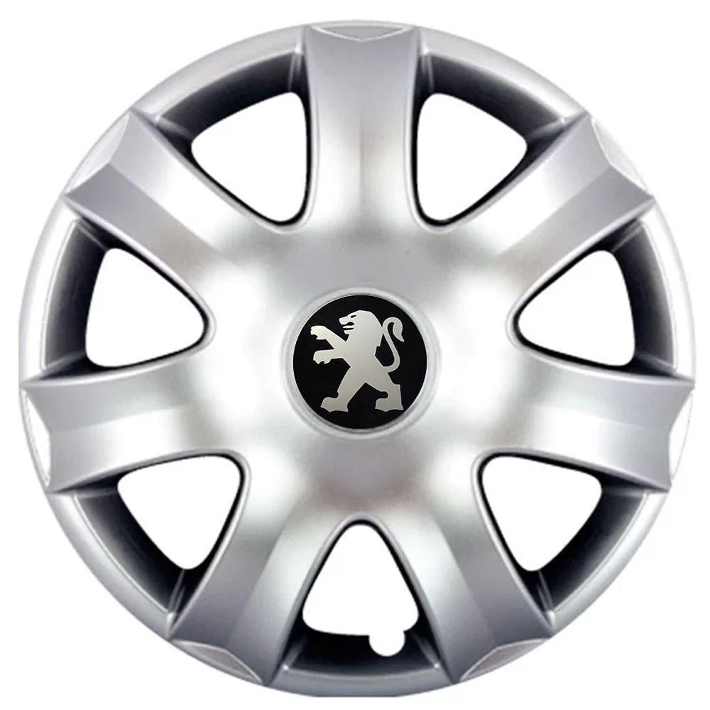 Колпаки автомобильные модельные  SJS 326 с логотипом Peugeot R15 4 шт. Серебрянный