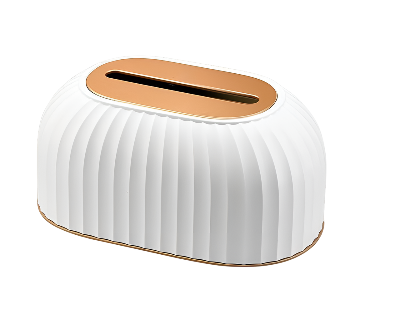 Коробка-органайзер настільна для серветок пластикова рифлена Білий