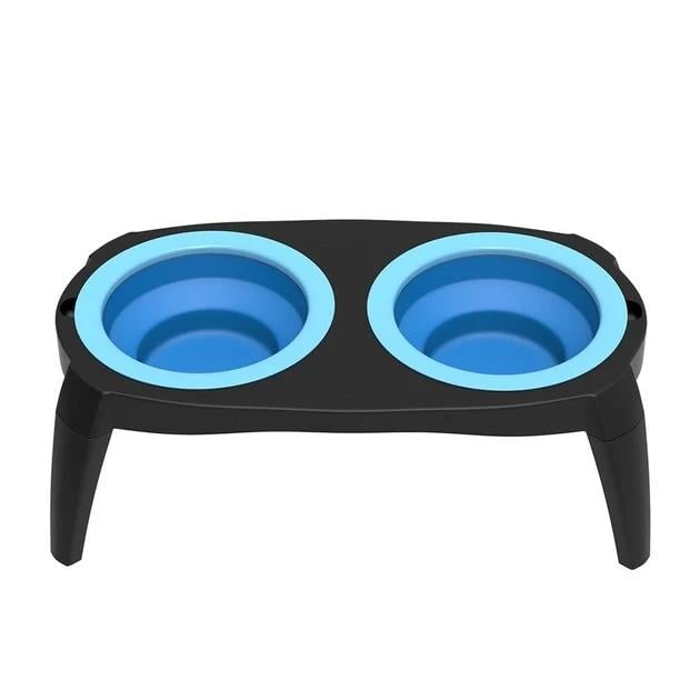 Миска Pet Bowl Set подвійна на складній підставці для собак та кішок Синій (Bow-6565)