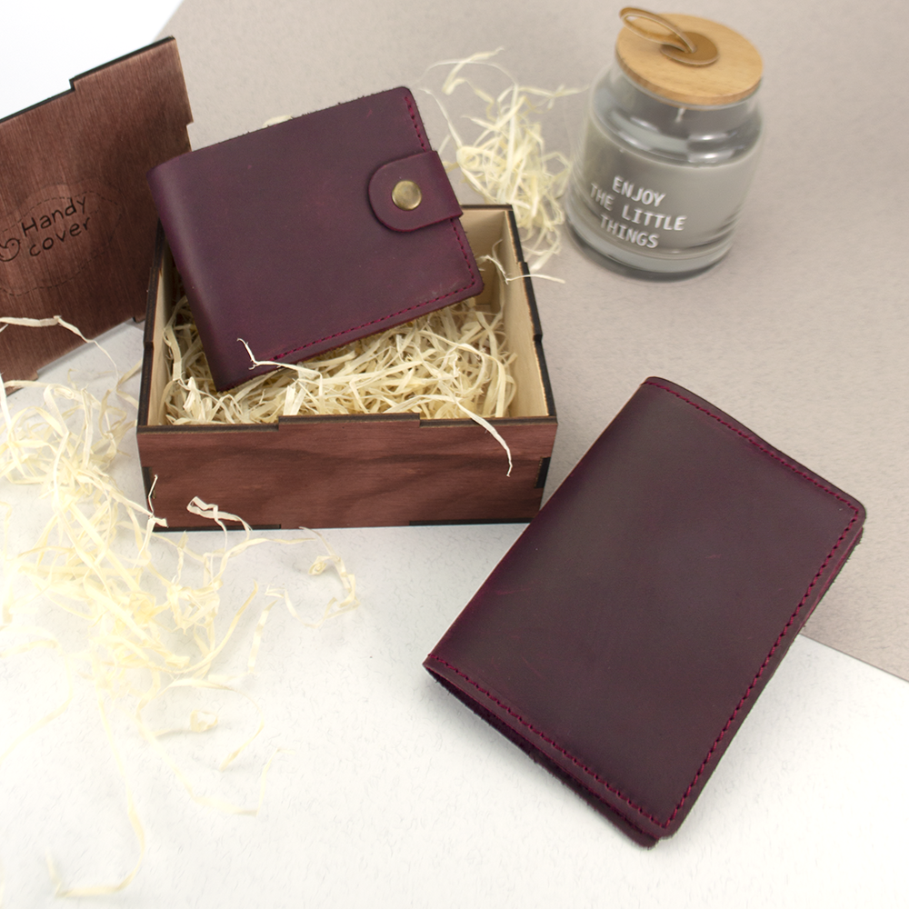 Подарочный набор женский Handycover №47 2 предмета в коробке Бордовый