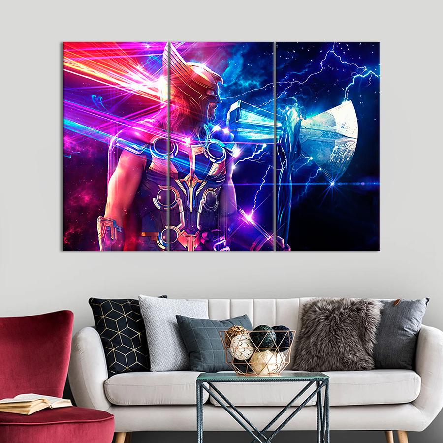 Настінний декор Тор із гром-секирою Тор: Любов і грім 128x81 см (A120-3)