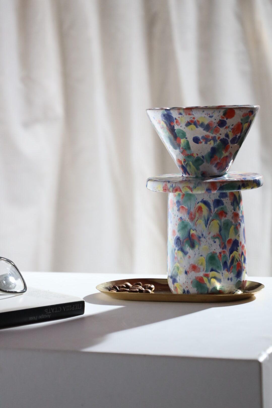 Набор ручной работы кофейный Арлекин пуровер/воронка V60/чашка (POV-002) - фото 7 Набор ручной работы кофейный Арлекин пуровер/воронка V60/чашка (POV-002) - фото 7