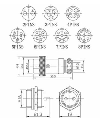 Роз'єм авіаційний зʼєднувальний GX16-9 9 pin пара (2338959448) - фото 7 Роз'єм авіаційний зʼєднувальний GX16-9 9 pin пара (2338959448) - фото 7