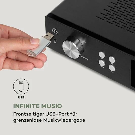 Радіоприймач Auna HiFi iTuner 320 ME DAB+ Інтернет і FM-радіо Чорний (10035110) - фото 4