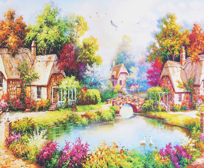 Картина за номерами TK Group 30637 30 Затишне селище 40х30 см (121611)