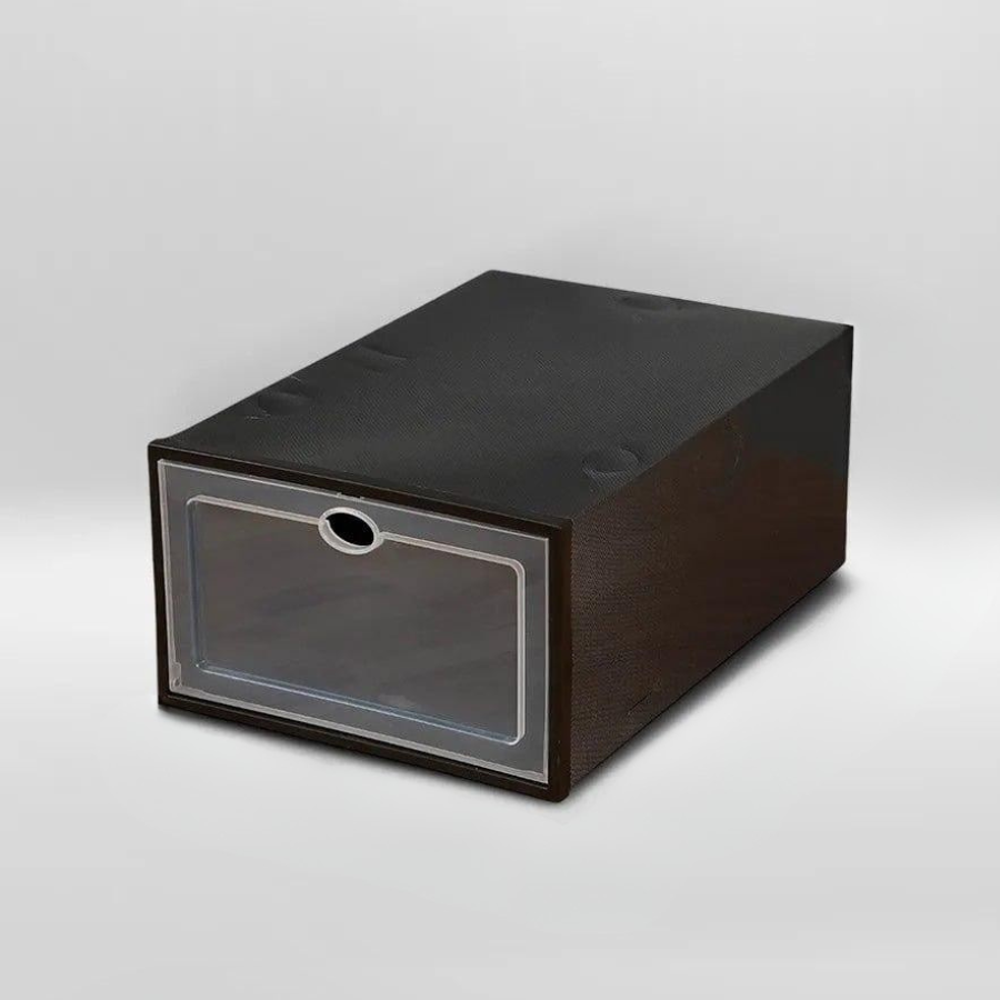 Коробка-органайзер пластиковая для хранения обуви 33х23х14 см Черный (60108/1)