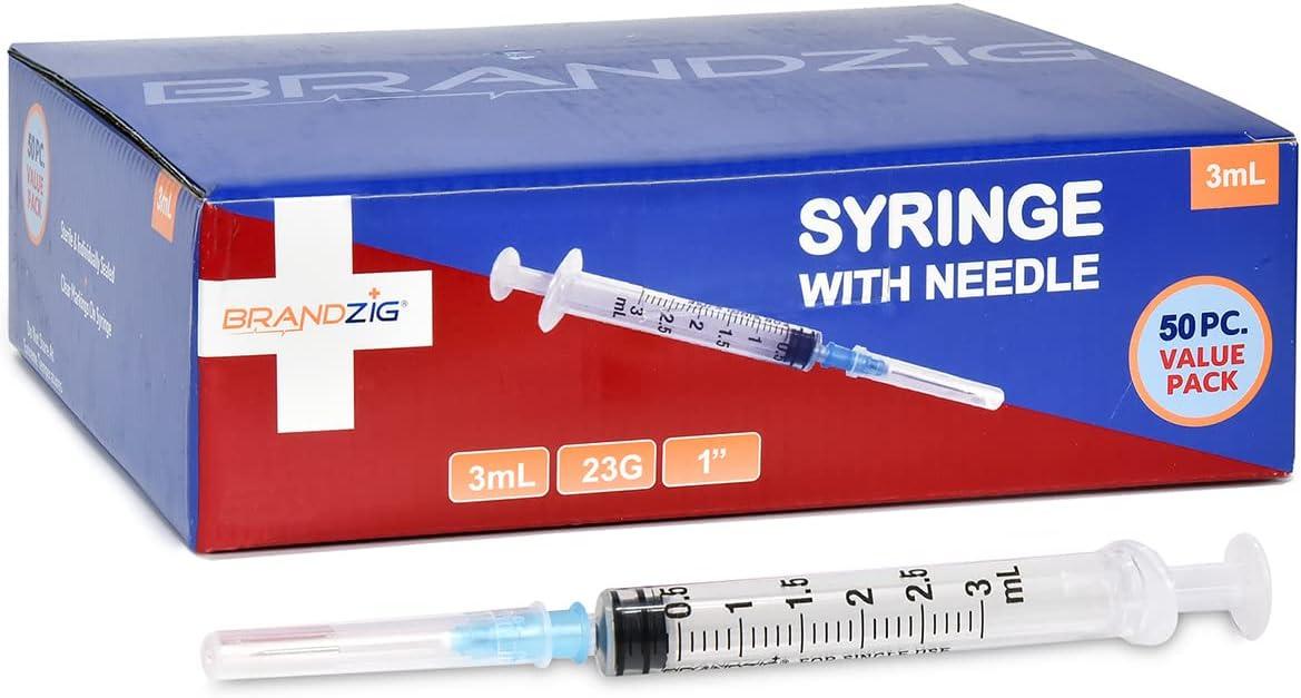 Шприц 3 мл із голкою 23G голка 1" 50 шт. Шприц 3 мл із голкою 23G голка 1" 50 шт.