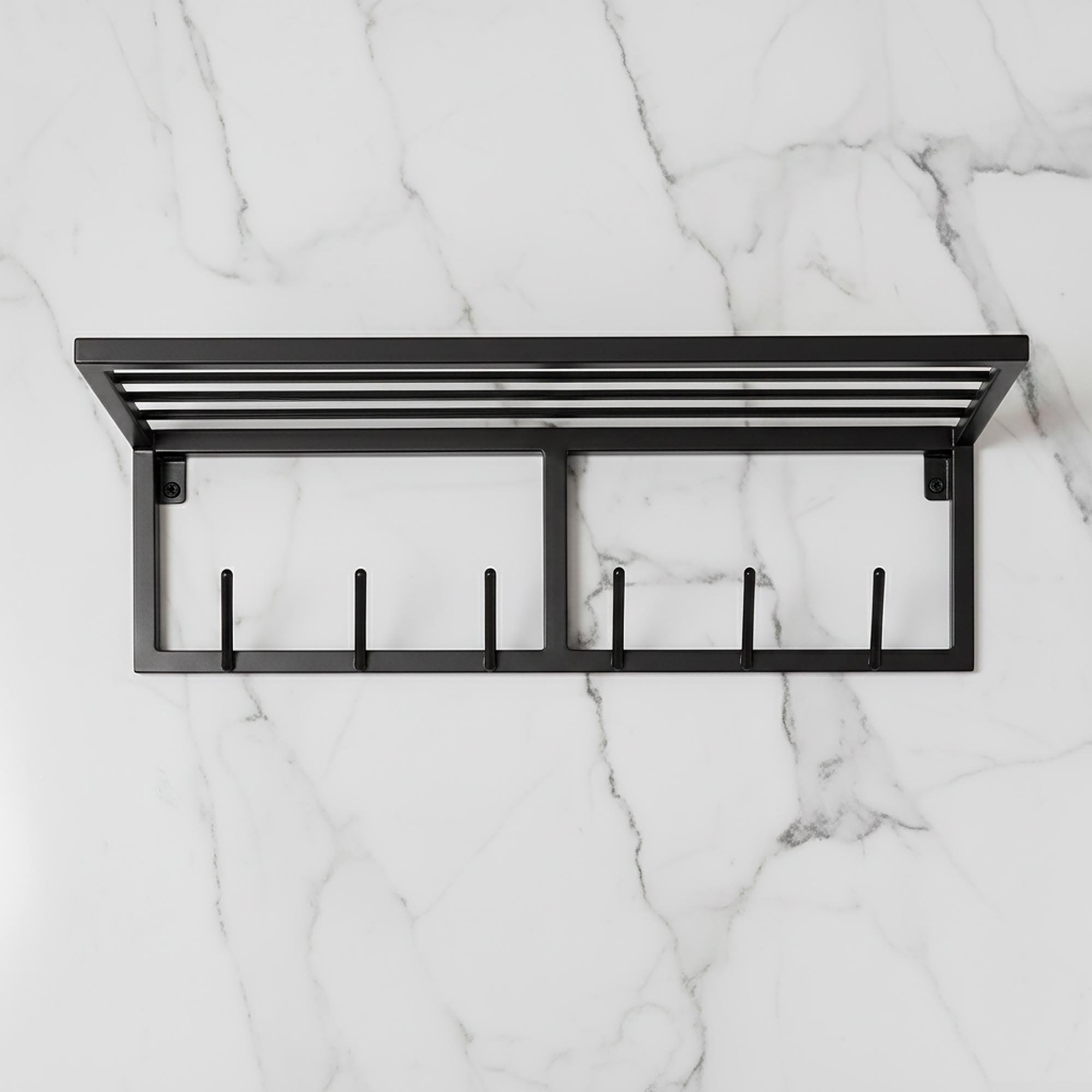 Вешалка для одежды настенная из металла H 200 мм 800x200 мм Черный (1558)