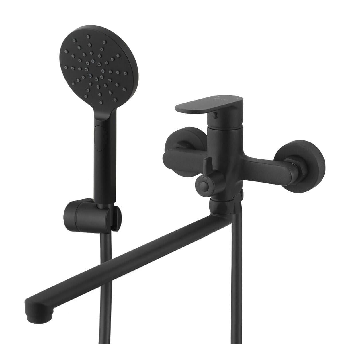 Смеситель для ванны Venta однорычажный с ручной лейкой Черный матовый (BF325DB)