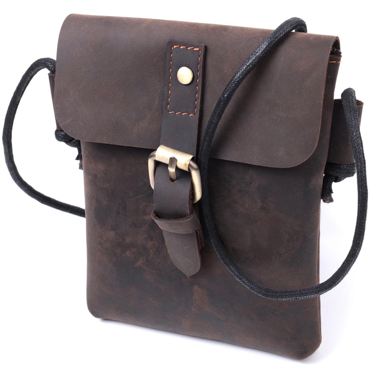 Сумка через плечо Vintage Bag 15084 из натуральной кожи Коричневый