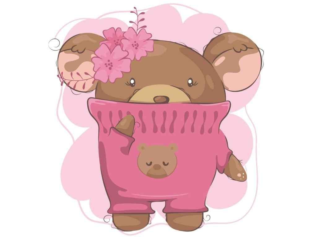 Картина по номерам Strateg Медвежонок в свитерке 30х30 см (ES108)