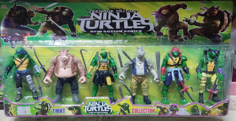 ᐉ Фигурки Ninja Turtles Черепашки Ниндзя Рокстеди и Бибоп 6 шт