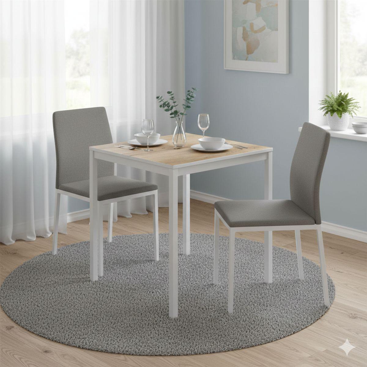 Стол обеденный AiH Brevity Loft mini ЛДСП/металл 67x75x67 см Дуб Эвок/Белый бриллиант (TB03100000010)