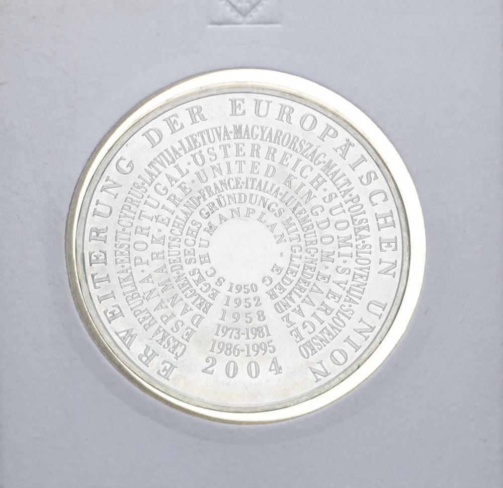 Коллекционная монета Германия 10 евро 2004 Расширение Евросоюза Серебро UNC (М10887)