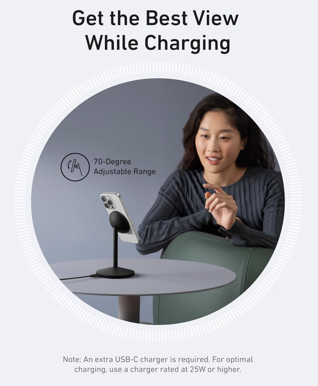 Зарядний пристрій Anker MagGo MagSafe QI2 15W Certified 360° Charger For iPhone 12-17 Series Black - фото 5 Зарядний пристрій Anker MagGo MagSafe QI2 15W Certified 360° Charger For iPhone 12-17 Series Black - фото 5