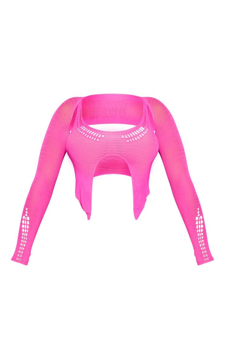 Топ женский Pretty Little Thing трикотажный S/M Розовый неоновый Топ женский Pretty Little Thing трикотажный S/M Розовый неоновый