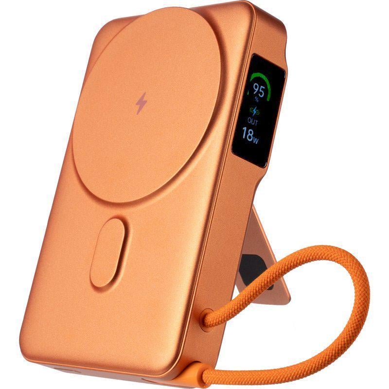 Повербанк с беспроводной зарядкой Gelius Fluxen GP-PBW120 Magnetic Wireless Charge Qi2 15W 10000 mAh Orange (101783)