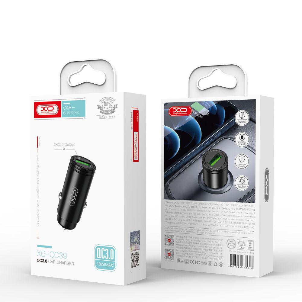 Зарядний пристрій автомобільний XO CC39 QC3,0 18W (27711478) - фото 2 Зарядний пристрій автомобільний XO CC39 QC3,0 18W (27711478) - фото 2