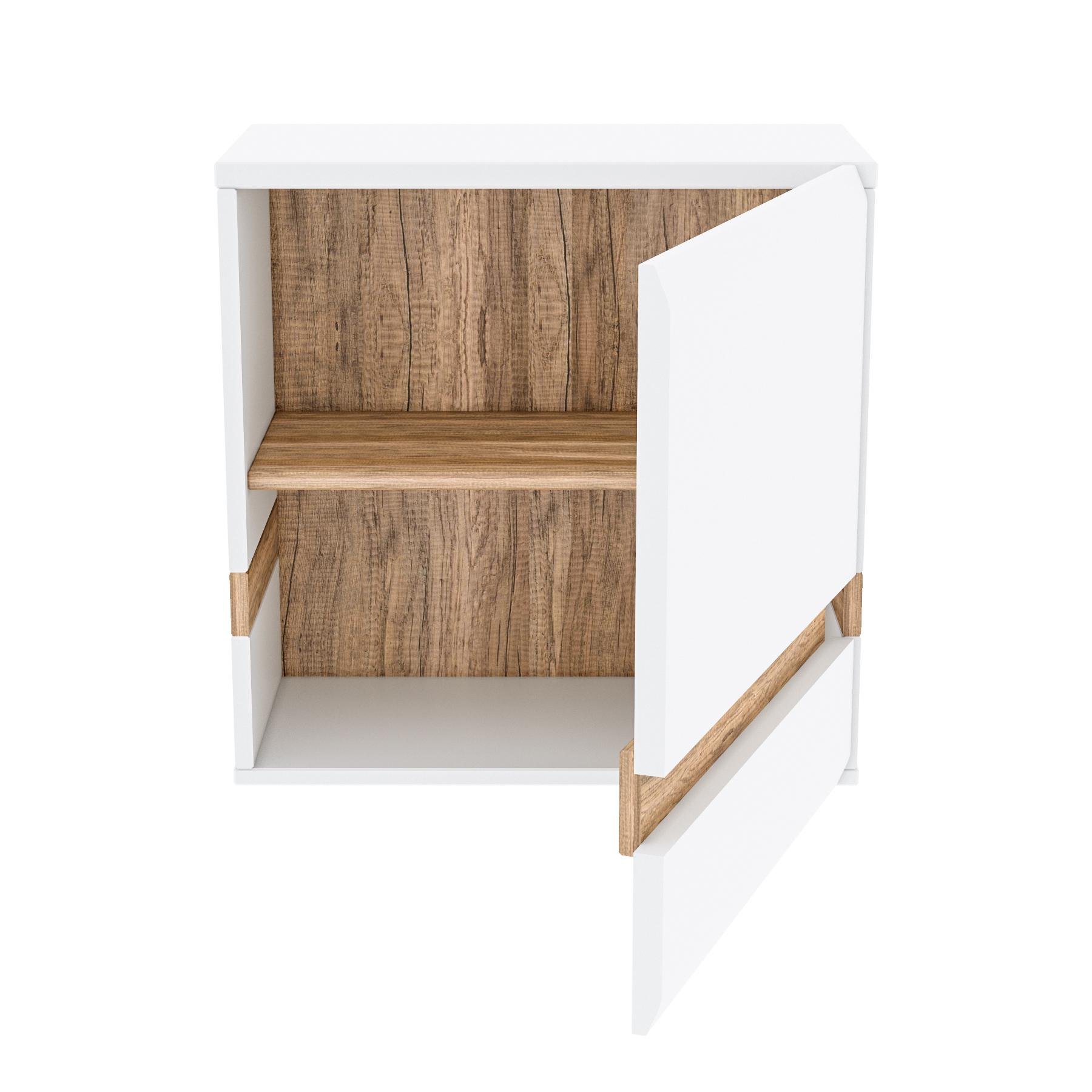 Шкаф навесной Blonski Letis G 545х545х280 мм Белый/Дуб каньон/Белый глянец - фото 2