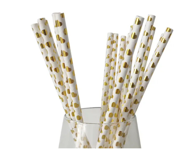 Трубочки коктейльные с принтом сердечек 25 шт. 20 см Золотисто-белый (2108/13) - фото 3 Трубочки коктейльные с принтом сердечек 25 шт. 20 см Золотисто-белый (2108/13) - фото 3