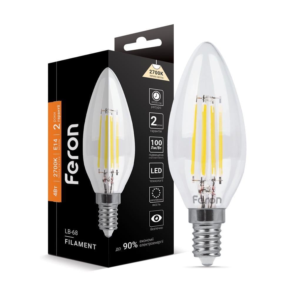 Светодиодная лампа Feron Filament LB-68 4 Вт E14 2700K (11033)