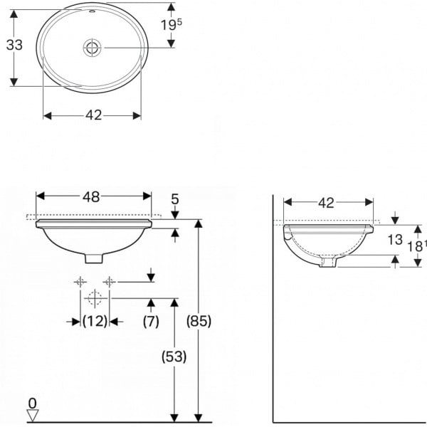 Раковина Geberit VARIFORM (500.749.01.2)