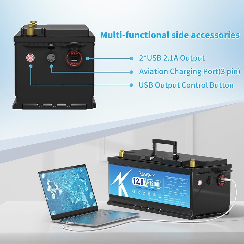 Аккумулятор Kepworth LiFePO4 12V 120Ah 1536W 393 мм с зарядным устройством (K12120393) - фото 4 Аккумулятор Kepworth LiFePO4 12V 120Ah 1536W 393 мм с зарядным устройством (K12120393) - фото 4