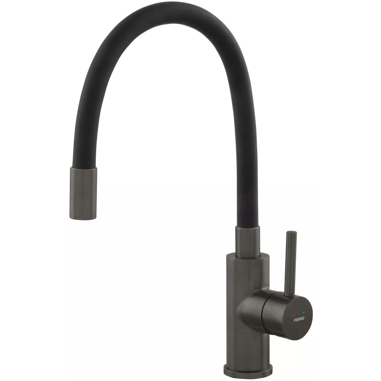 Смеситель для кухни Ferro Zumba BZA4BSSGM с гибким изливом Черный (257640)