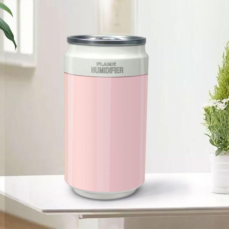 Портативний зволожувач повітря Elite Flame Humidifier EL-544-6 банку з LED підсвічуванням від USB 200 мл Рожевий