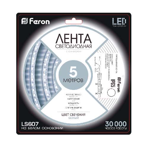 Світлодіодна стрічка Feron Sanan LS607 60SMD/м 12 V IP65 Білий - фото 3